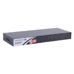 固網(wǎng)HK UI 1016 16端口機架型KVM多電腦切換器 黑色設計與無線路由器產品圖片解析